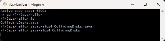 Executing a Java program in Git Bash
