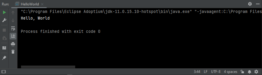 Executing a Java program in IntelliJ
